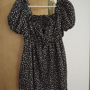 Black & white floral romper